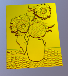 Les tournesols de Van Gogh adapté en 3D