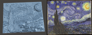 Adaptation en relief pour des non-voyants de l'oeuvre de Vincent Van Gogh, La nuit étoilée